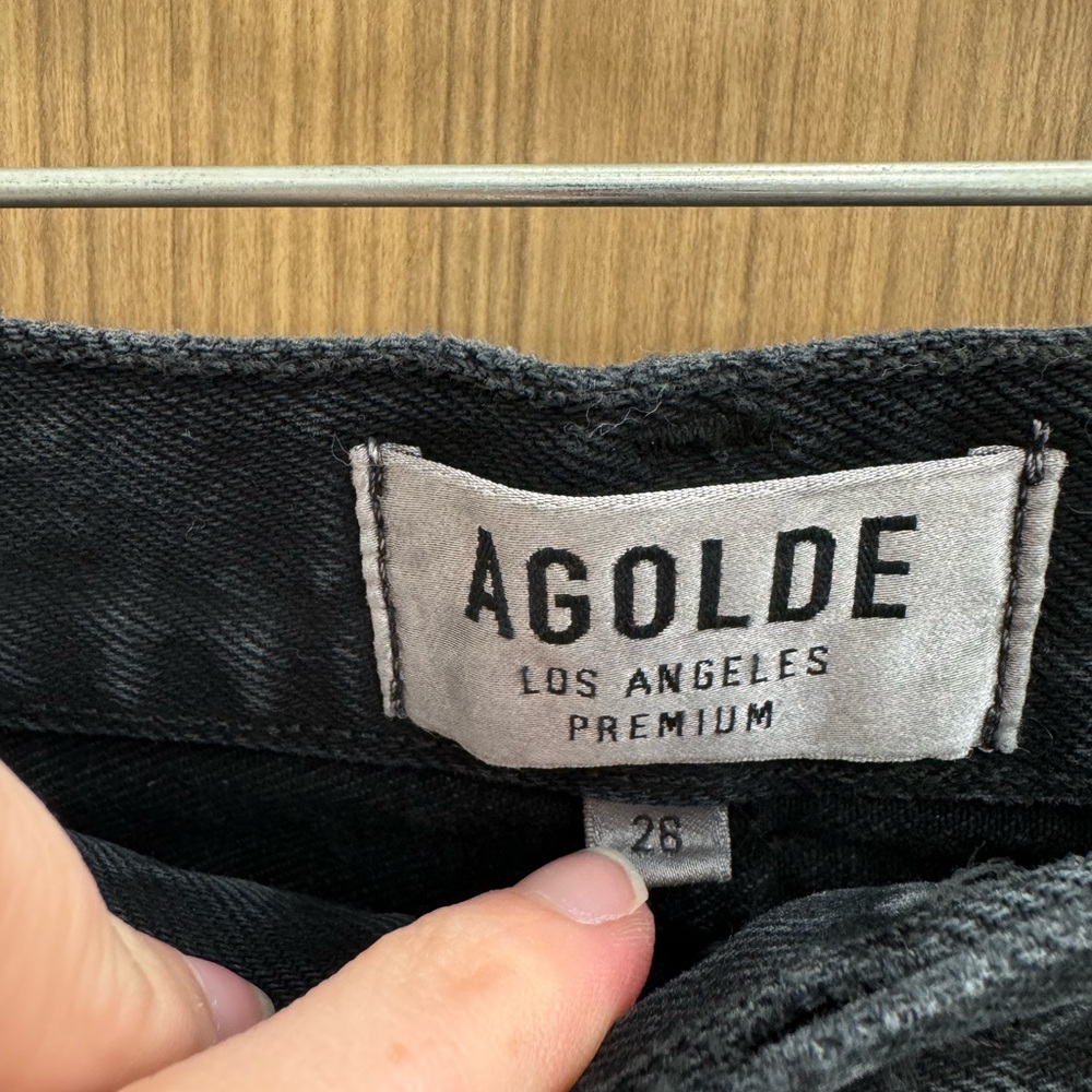 Agolde Distressed‎ Black Mini Skirt - Picture 2 of 7